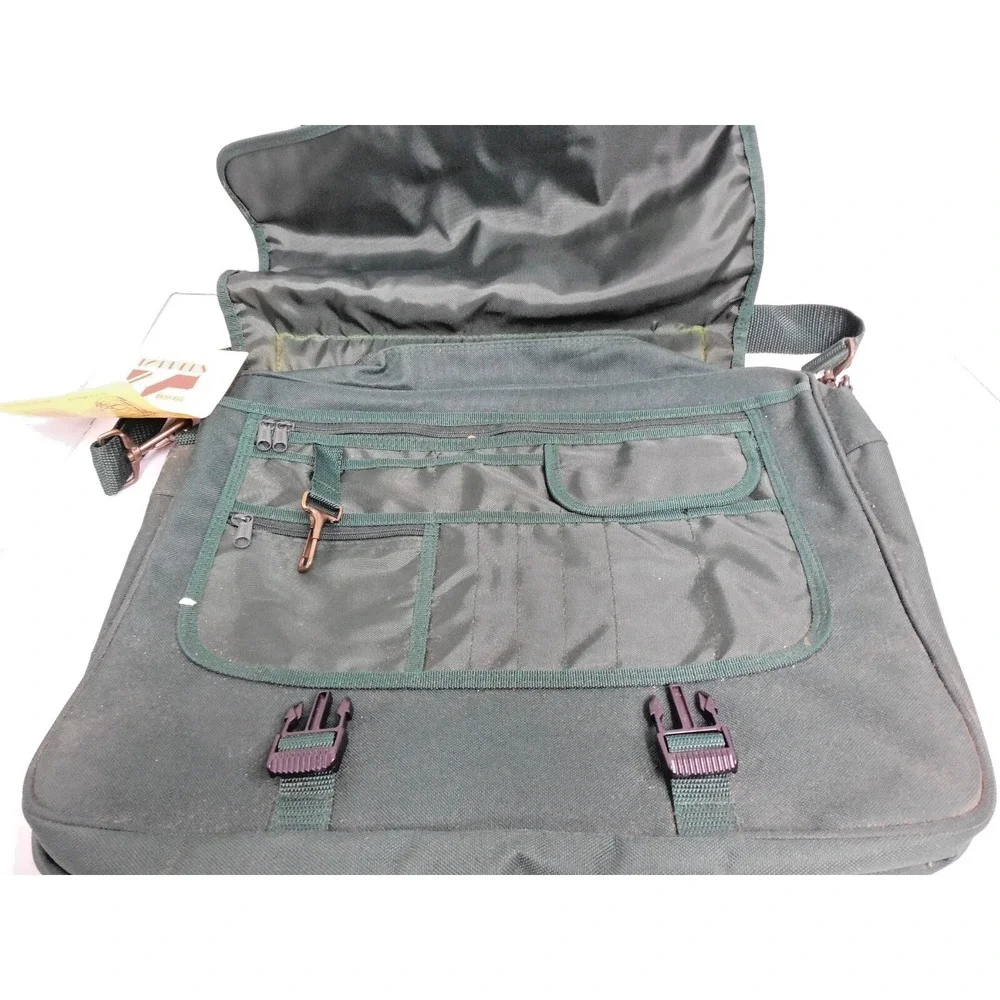 NWT Toppers Brief Bag, 5213 / top handle, shoulder strap Forest Green ID Tag